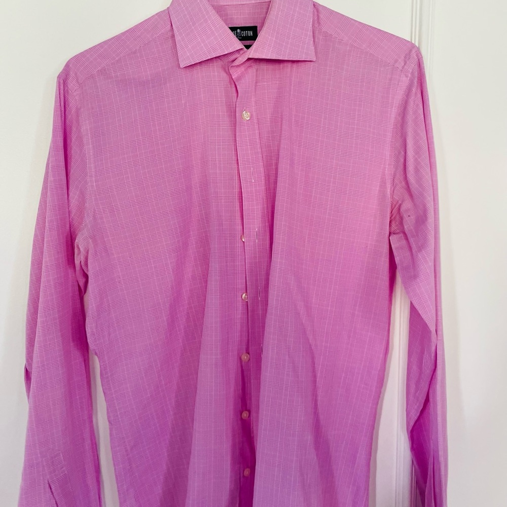 Pink and white café coton dress shirt